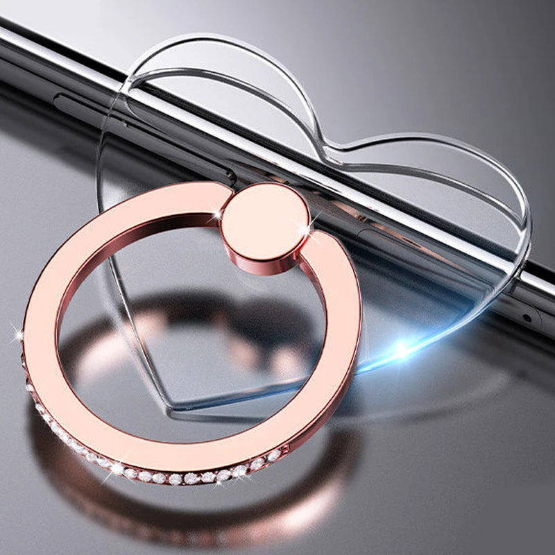 Transparent Cell Phone Ring Holder Stand 360°Degree Rotation Clear Finger Grip Kickstand detail view
