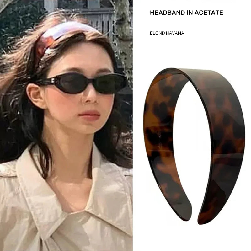 Fashion Acetate Headband BLOND HAVANA Color Matching Hair Band Wide Headband Women Girls Hair Access