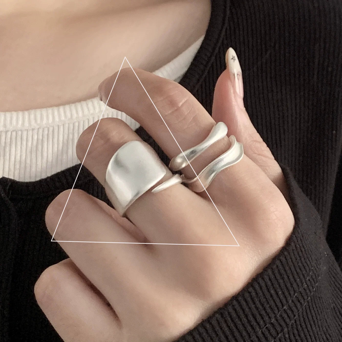 Sam Panda 925 Sterling Silver Rings For Women Men Fine Jewelry Finger Adjustable Open Wing Shape Ring For Party Birthday Gift