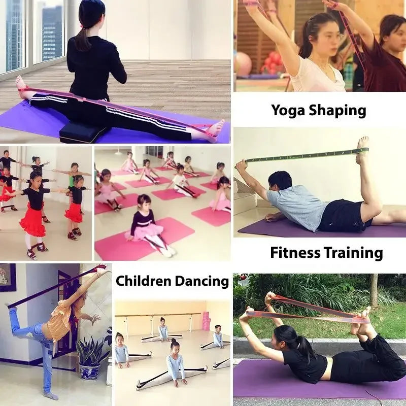 Yoga Pull Strap Belt | Elastic Resistance Band for Pilates and Dance Stretching additional angle
