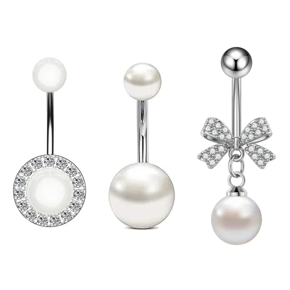 Belly Button Piercings Set Dangled Curved Navel Piercing Ombligo Pack Belly Rings Jew alternate view