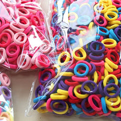 100/300/500Pcs Hair Bands for Children Colorful Nylon Scrunchie Hair Ties Rubber Band Ki detail view