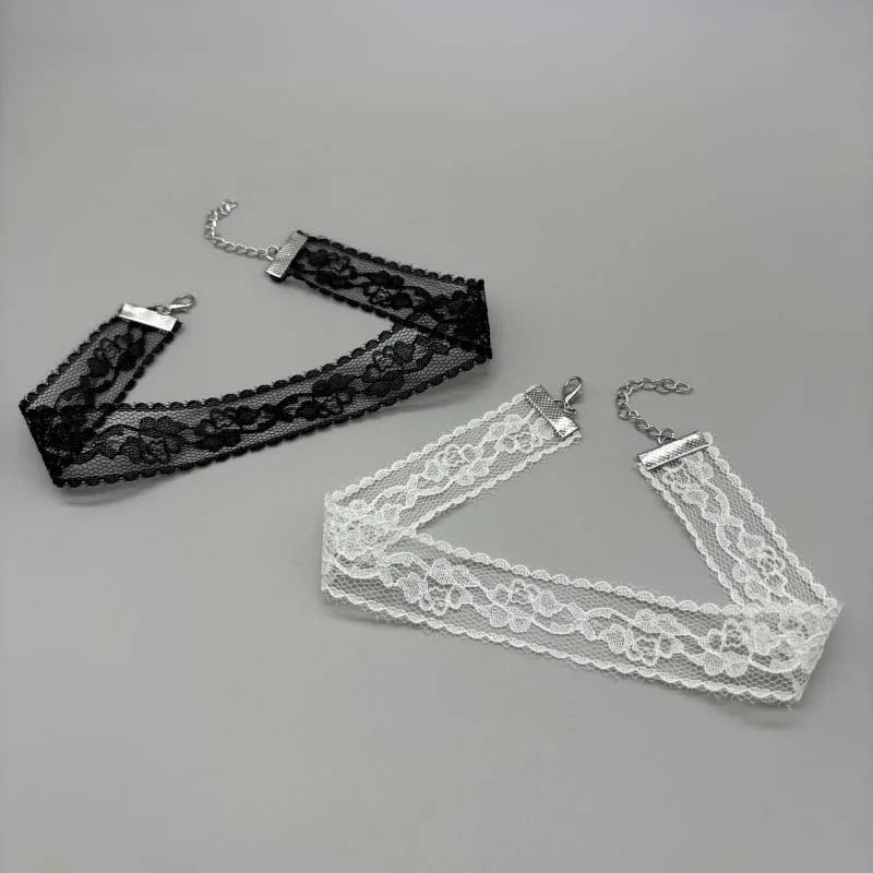Short Lace Choker Nekclace for Women Girl Black White Color Fashion Romantic Necklace Gift for Party