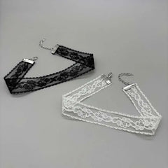 Short Lace Choker Nekclace for Women Girl Black White Color Fashion Romantic Necklace Gift for Party