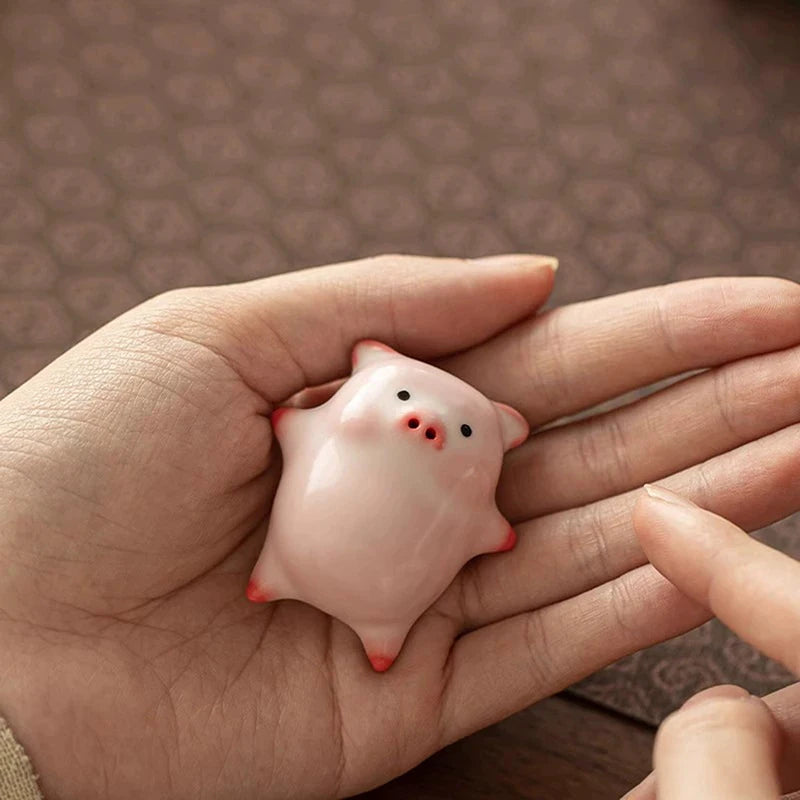 Bubbling Tea Pet Piggy Cartoon Ceramic Mug | Funny Gift lifestyle view