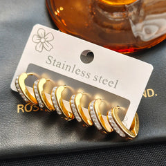 316L Stainless Steel Hollow V-shape Zircon Earrings | Simple Versatile Drop Earrings for detail view