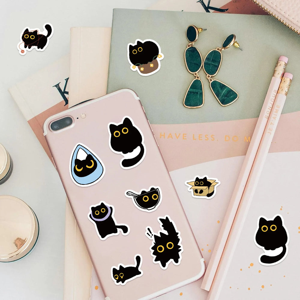 100-500Pcs Cartoon Cat Sticker Roll Set | DIY Decorative Stickers for Party, Phone, G lifestyle view