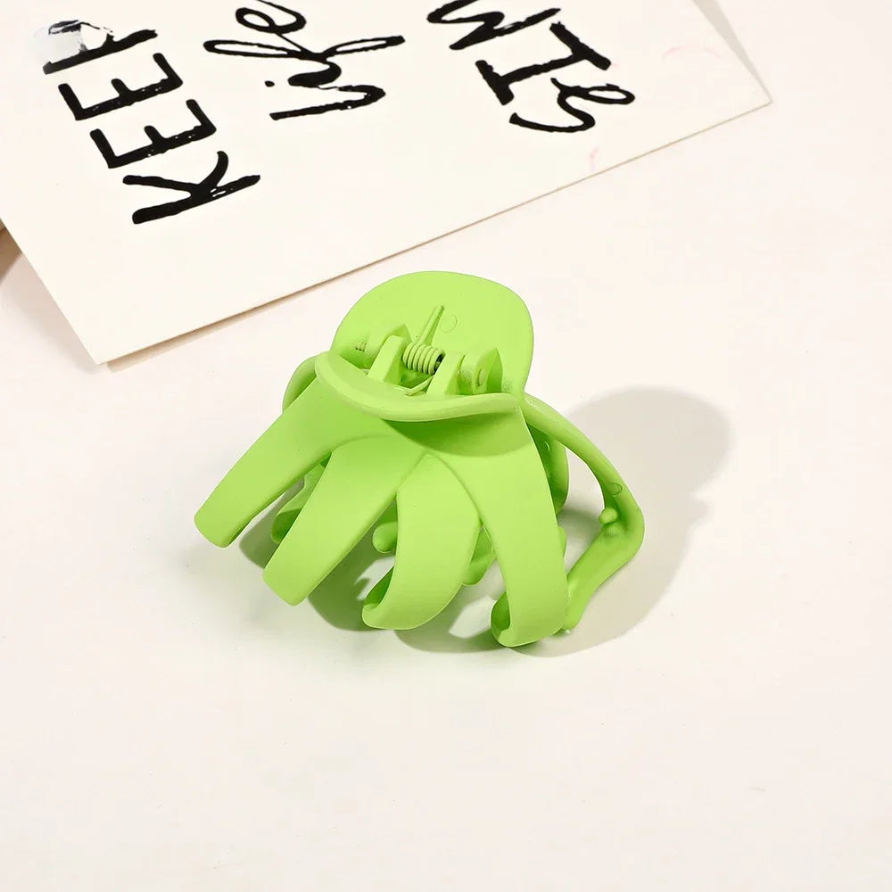 Frosted Octopus Hair Claw Solid Color Ponytail Clip Korean Simple Women Girls Non-Slip Shark Claw Irregular Hair Accessories