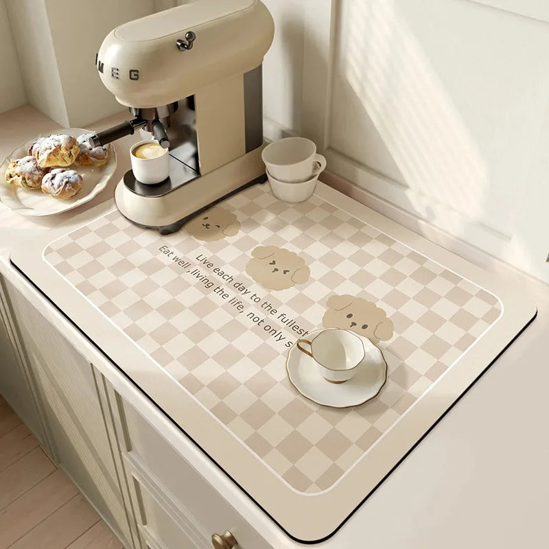 Mat Antiskid Draining Coffee Dish Drying Mat Quick Dry Bathroom Drain Pad Tableware Mat detail view