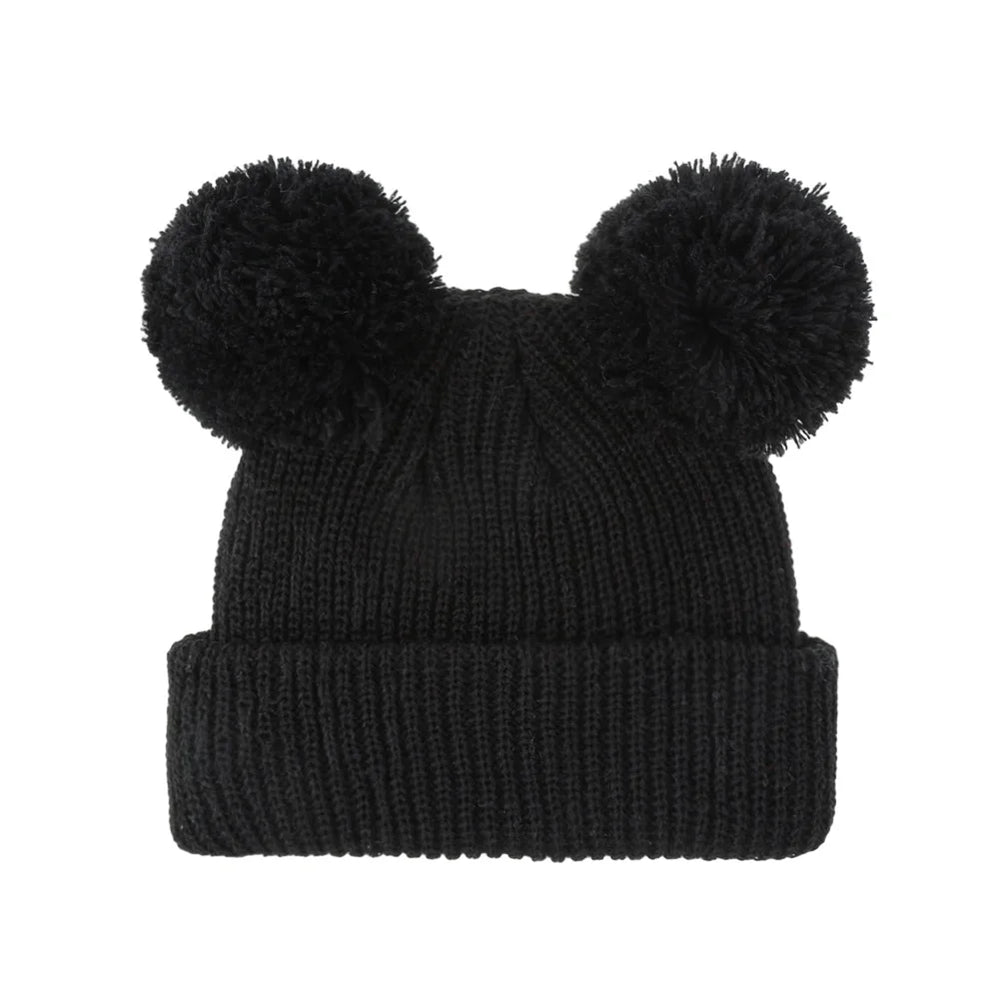 Baby Knotted Turban Hat for Newborns | Pom Pom Cap detail view
