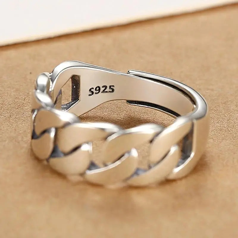 VENTFILLE 925 Sterling Silver Irregular Ring for Women Geometry Versatile Minimalis additional angle