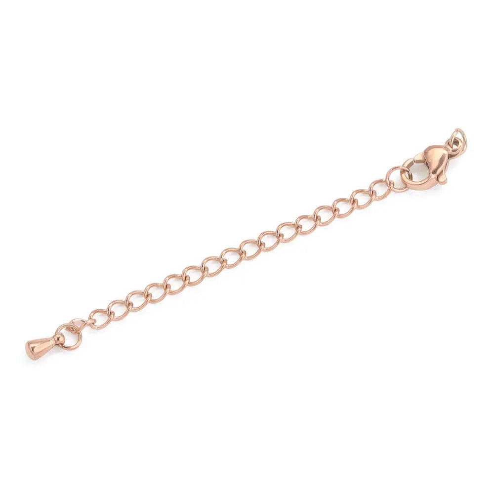 10pcs Stainless Steel Extension Extended Tail Chains With Lobster Clasps For Bracel additional angle