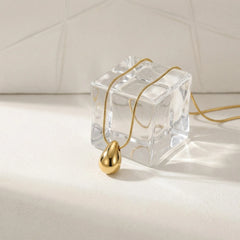 Fashion Waterdrop Pendant Necklace | Stainless Steel Snake Chain Jewelry Gift alternate view