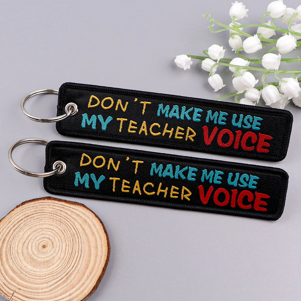 Embroidered Quote Key Fob | Personalized Gift Keyring additional angle