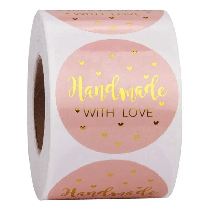 500pcs handmade with Love Stickers Baking label wedding sticker party label decoration e detail view