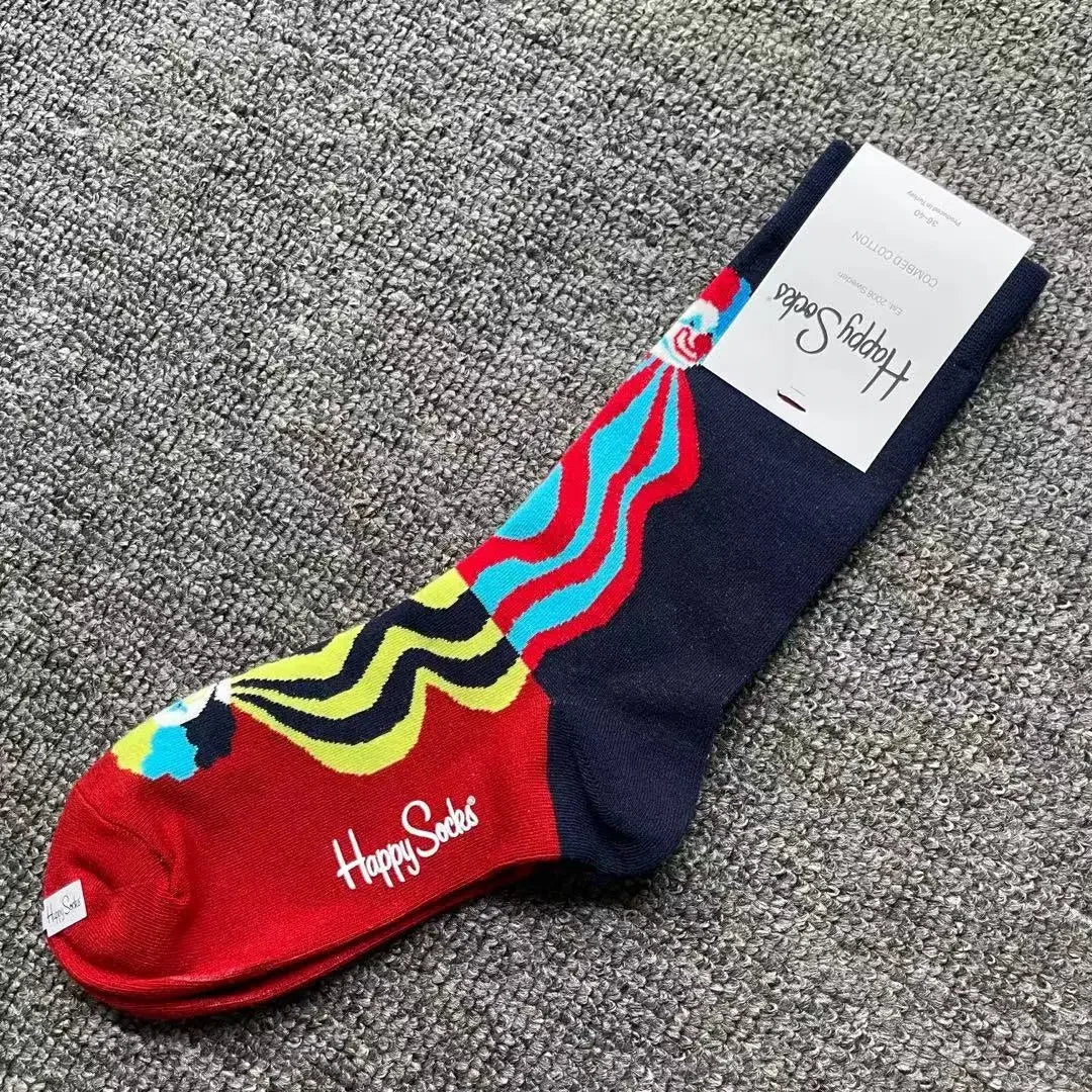 Multicoloured Socks Women Men Sports Socks Funky Dress Socks Casual Cotton close-up view