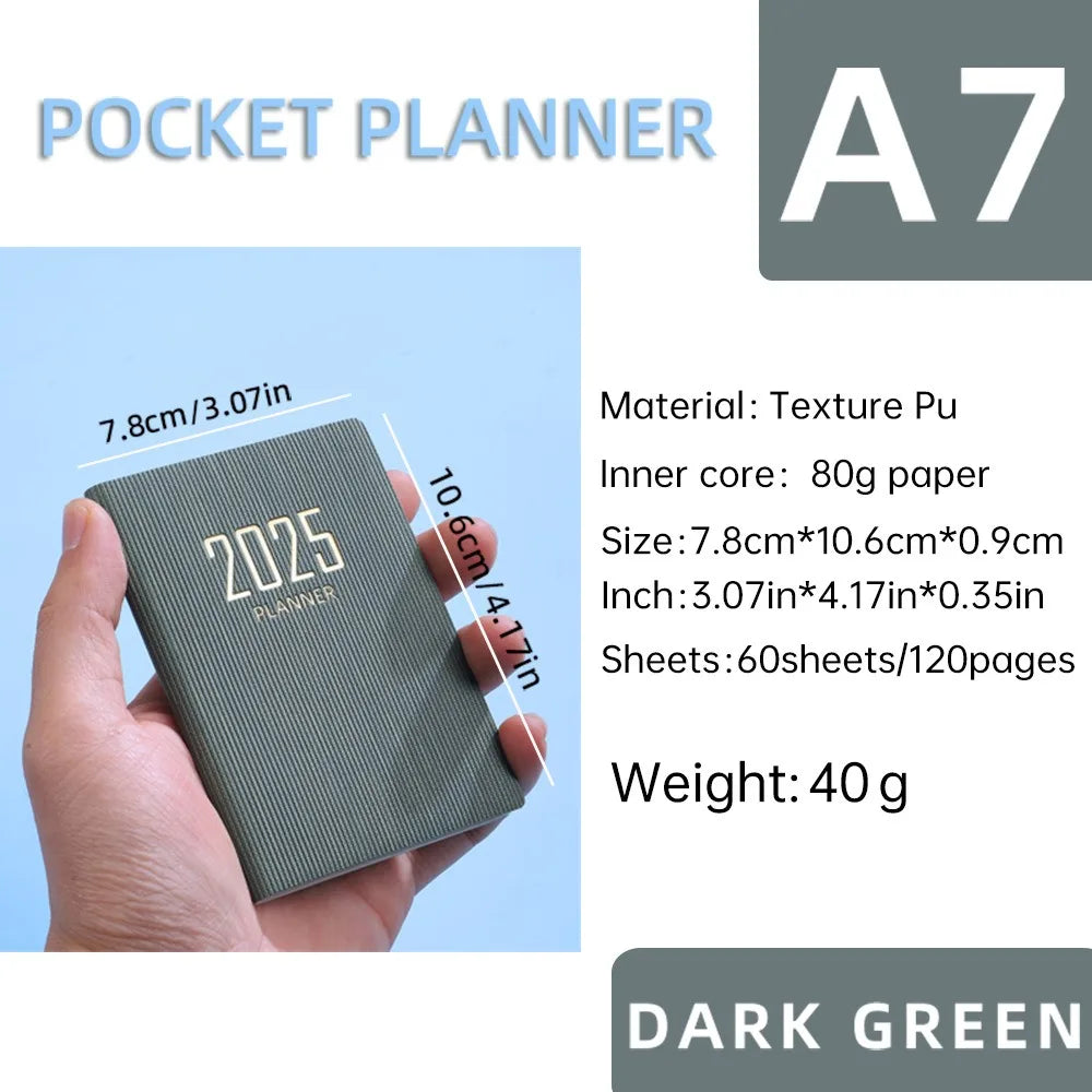 Portable A7 2026 Agenda Book – Pocket Weekly Planner with Calendar