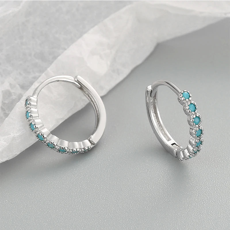 ANENJERY CZ Zircon Circle Hoop Earrings for Women Men Punk Trendy Party Accessories F lifestyle view