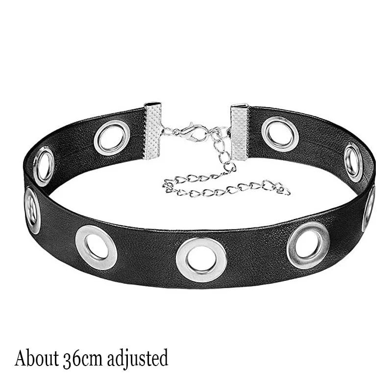 Gothic Bat Heart Lock Punk Choker | Black Leather Collar Necklace additional angle