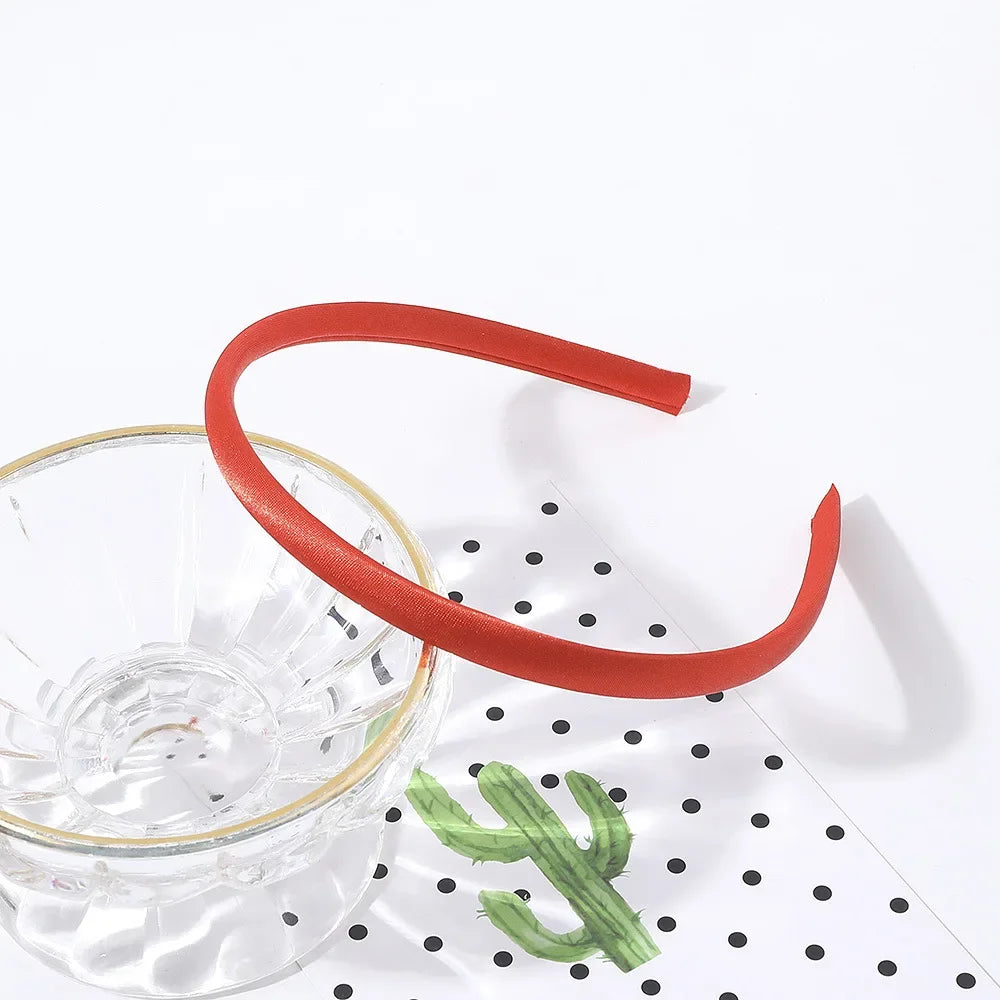 10mm Satin Headband Women Girls Fabric Covered Resin Hairbands Plastic Headbands Kids lifestyle view