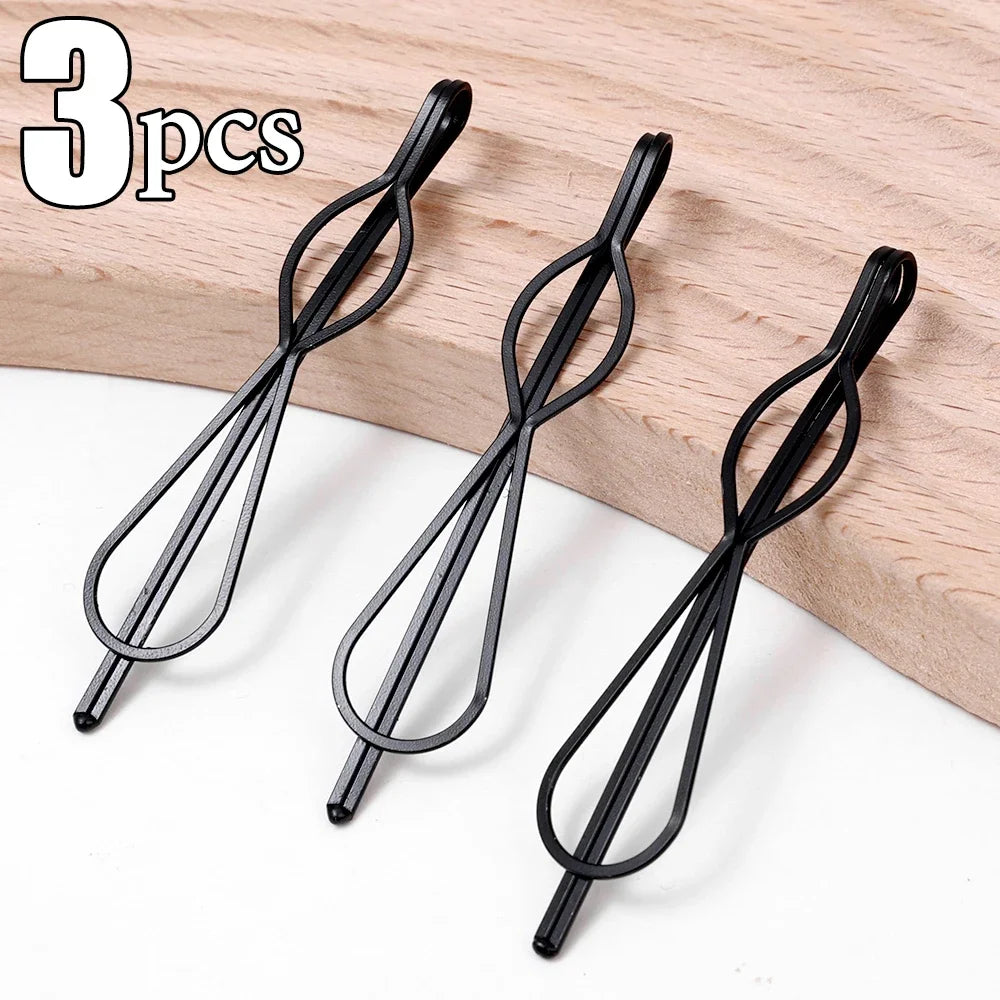 3/12Pcs Black Hair Clips Bobby Pins Wavy Fashion Hairpins Metal Barrettes Invisible B alternate view