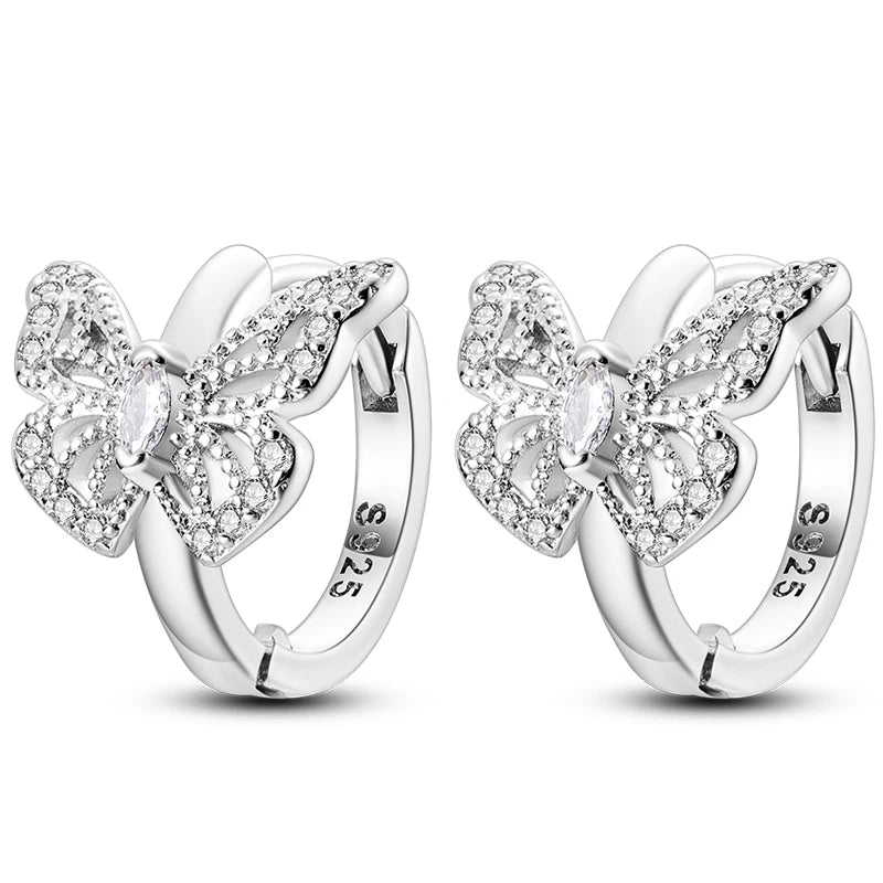 Hot Classic Original 925 Sterling Silver Earrings Colorful Circle Hoop Earrings For Wo close-up view