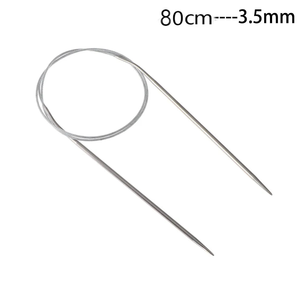 80/100cm Stainless Steel Circular Needle Round Weaving Knitting Needles Handmade Cr additional angle