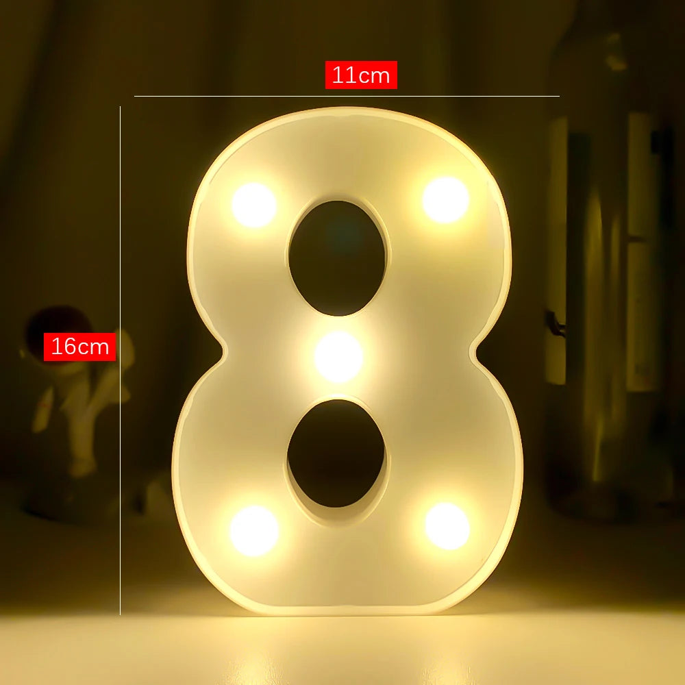 Creative Luminous Letter Night Light | Battery-Powered LED Decor for Parties additional angle