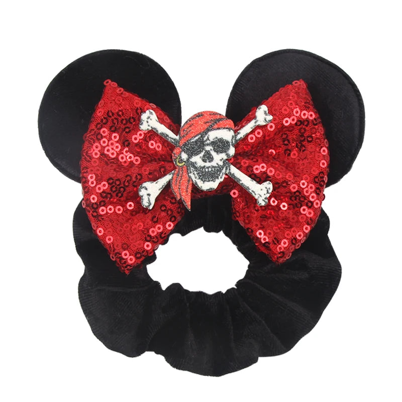 Women Ears Hair Scrunchies Velvet Hairbands For Girls Sequins Bows Headband Women Trip D detail view