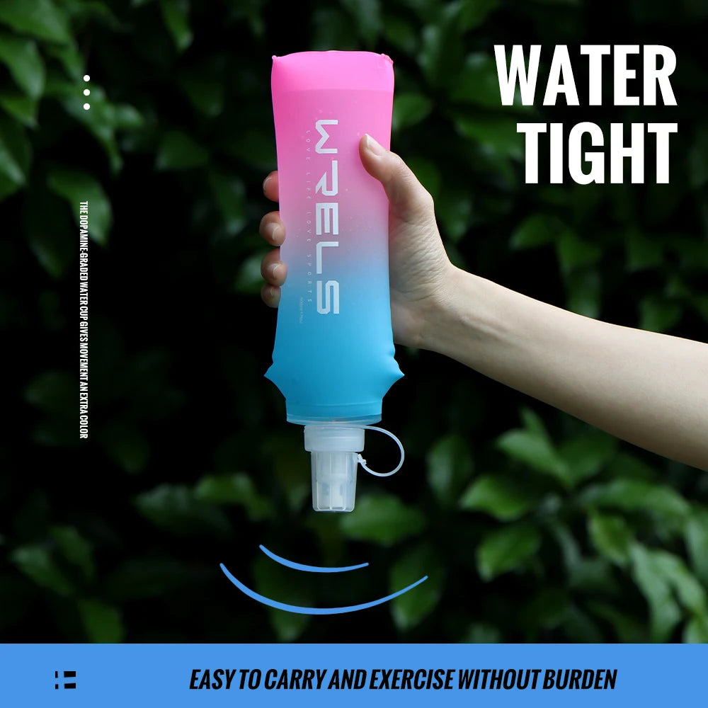 Sport Water Bottle TPU Folding Soft Flask Drink Portable Water Bottle High Flow Runnin close-up view