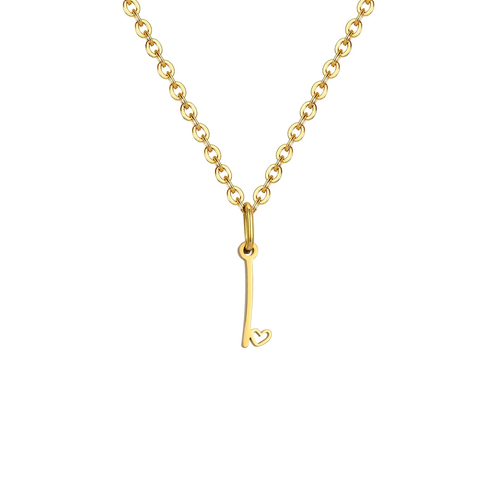 Dainty Heart Initial Necklace for Women, Gold Plated A-Z Letter Pendant, Waterproof S alternate view