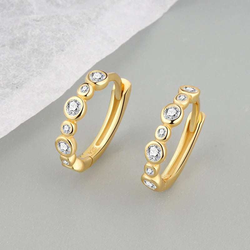 ANENJERY CZ Zircon Circle Hoop Earrings for Women Men Punk Trendy Party Accessories F alternate view