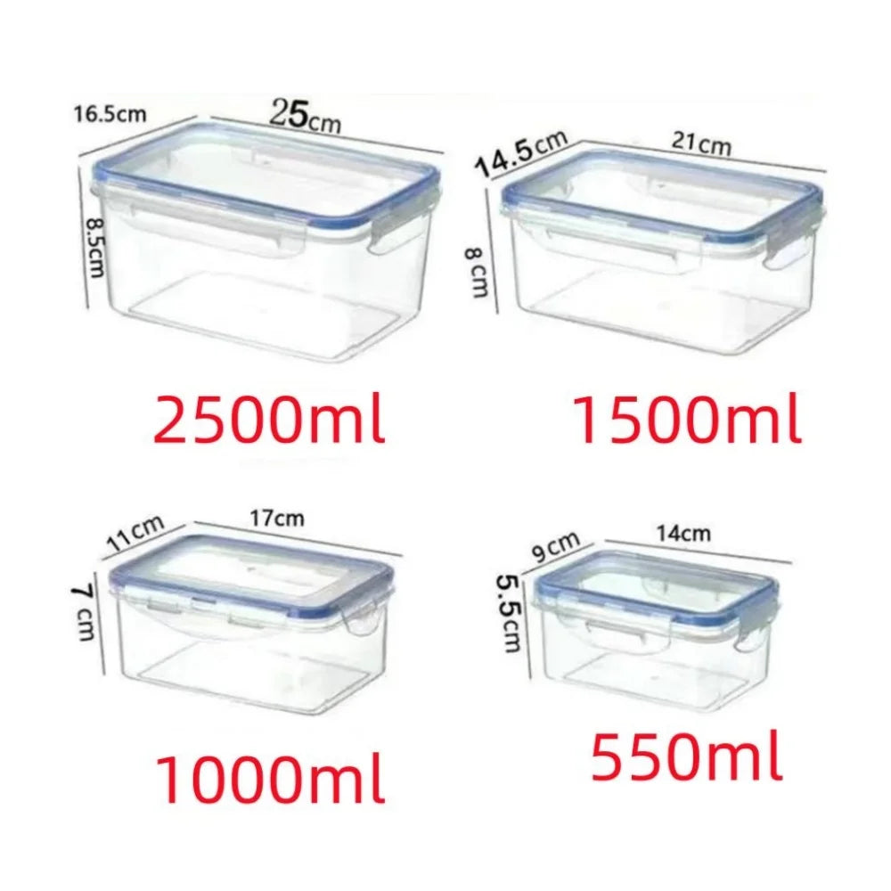 Sealed Storage Box with Lid | Rectangular Plastic Crisper for Kitchen and Refrigera additional angle