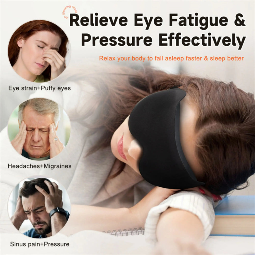 3D Sleep Mask | Contoured Eye Shade for Total Light Blocking close-up view