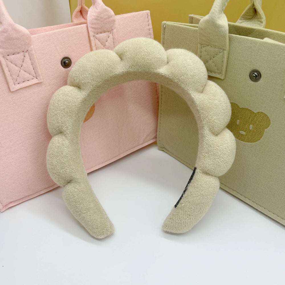 Fashion Microfiber Washing Wristbands Scrunchies Puffy Headband Spa Bubble Headband for detail view