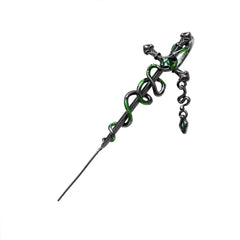 1PCS Black and White Iced Serpentine Piercing Ear Needle New Gothic Style Men's and Wo close-up view