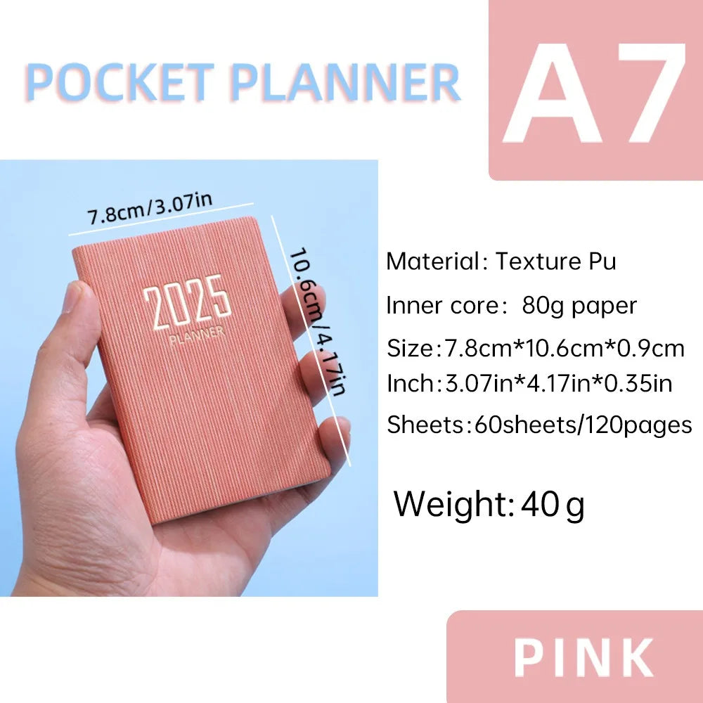 Portable A7 2026 Agenda Book – Pocket Weekly Planner with Calendar