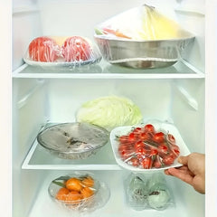 100pcs Reusable Elastic Food Covers | Transparent Stretchable Bowl Plate Seals detail view