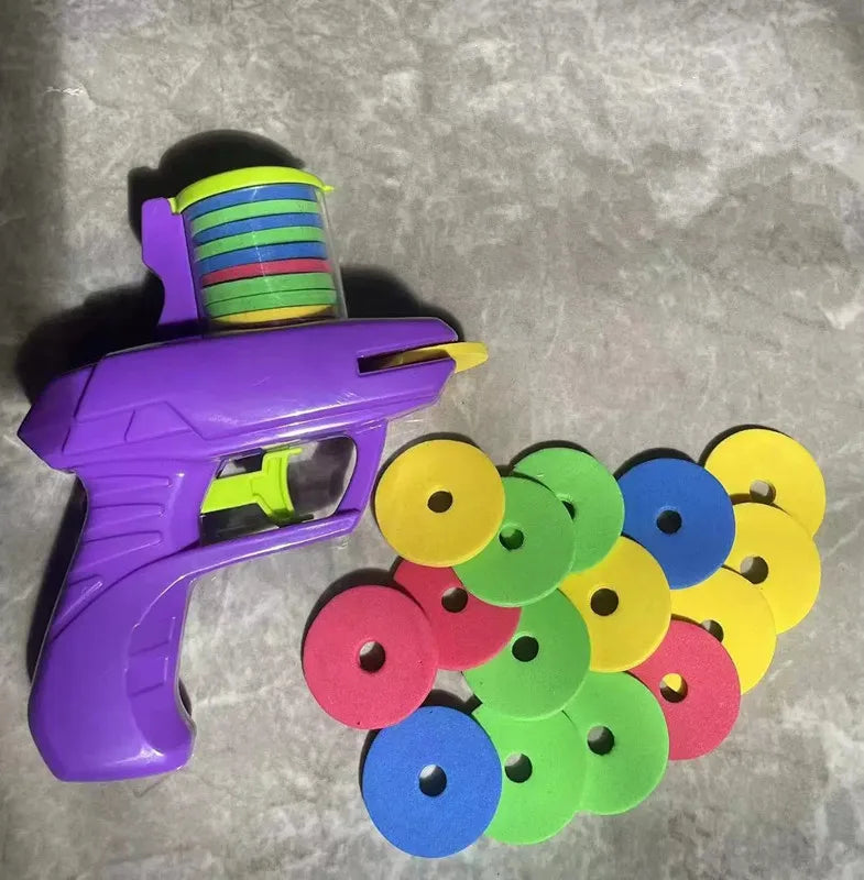 1pc Foam Disc Launcher Flying Disc Handheld Shooter Indoor Shooting Game Outdoor Backyar detail view
