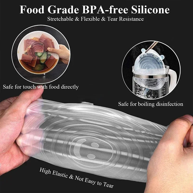 Silicone Stretch Lid Kitchen Accessories Can Be Reused Food Cover Plastic Wrap Cover Fre detail view