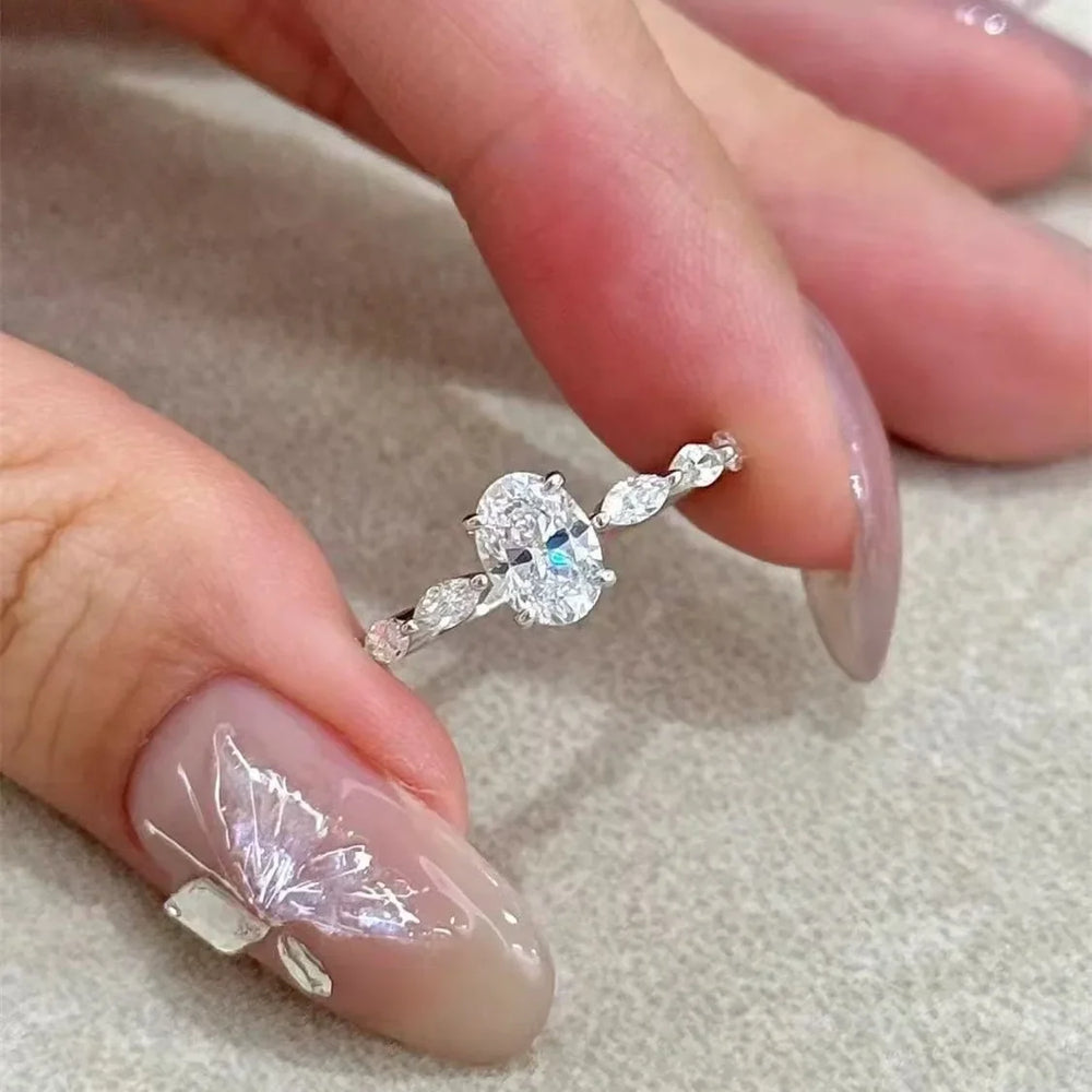 Fine jewelry 925 sterling silver zircon ring suitable for women engagement jewelry gi alternate view