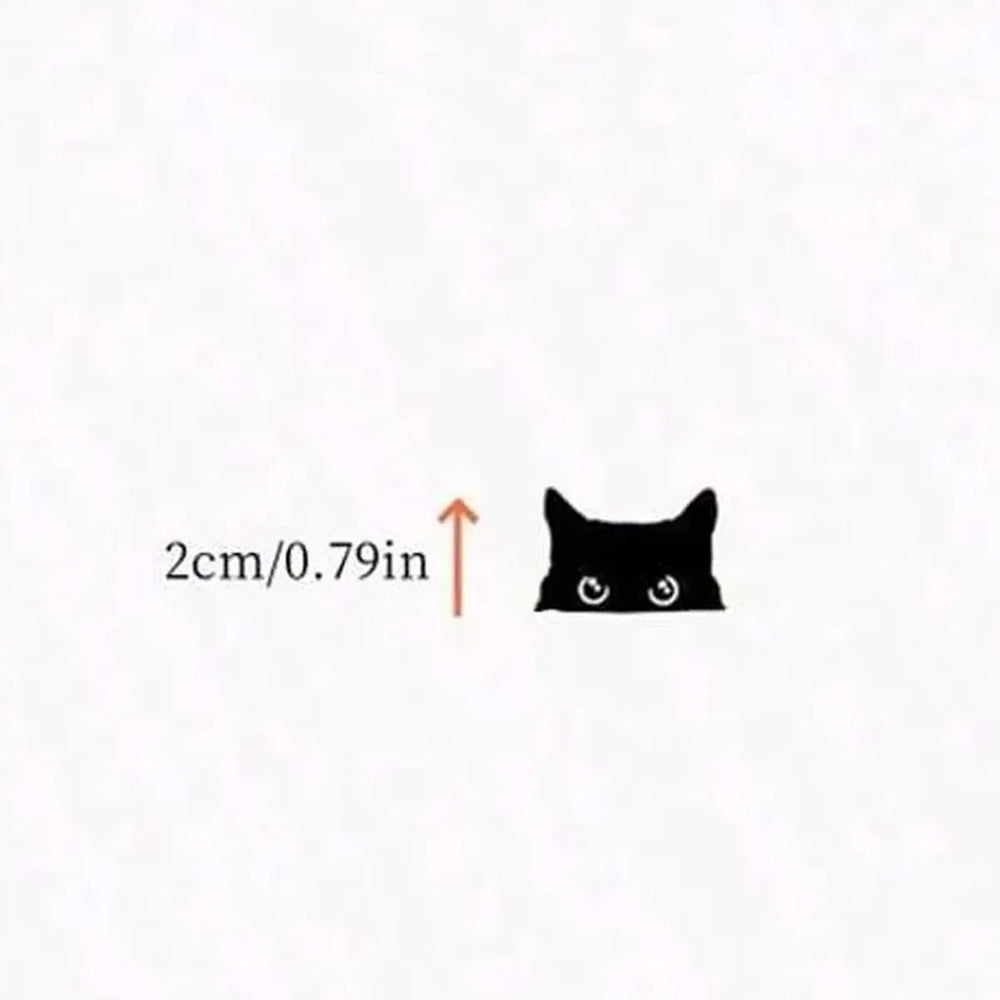 Black Cat Peeker Vinyl Decal detail view