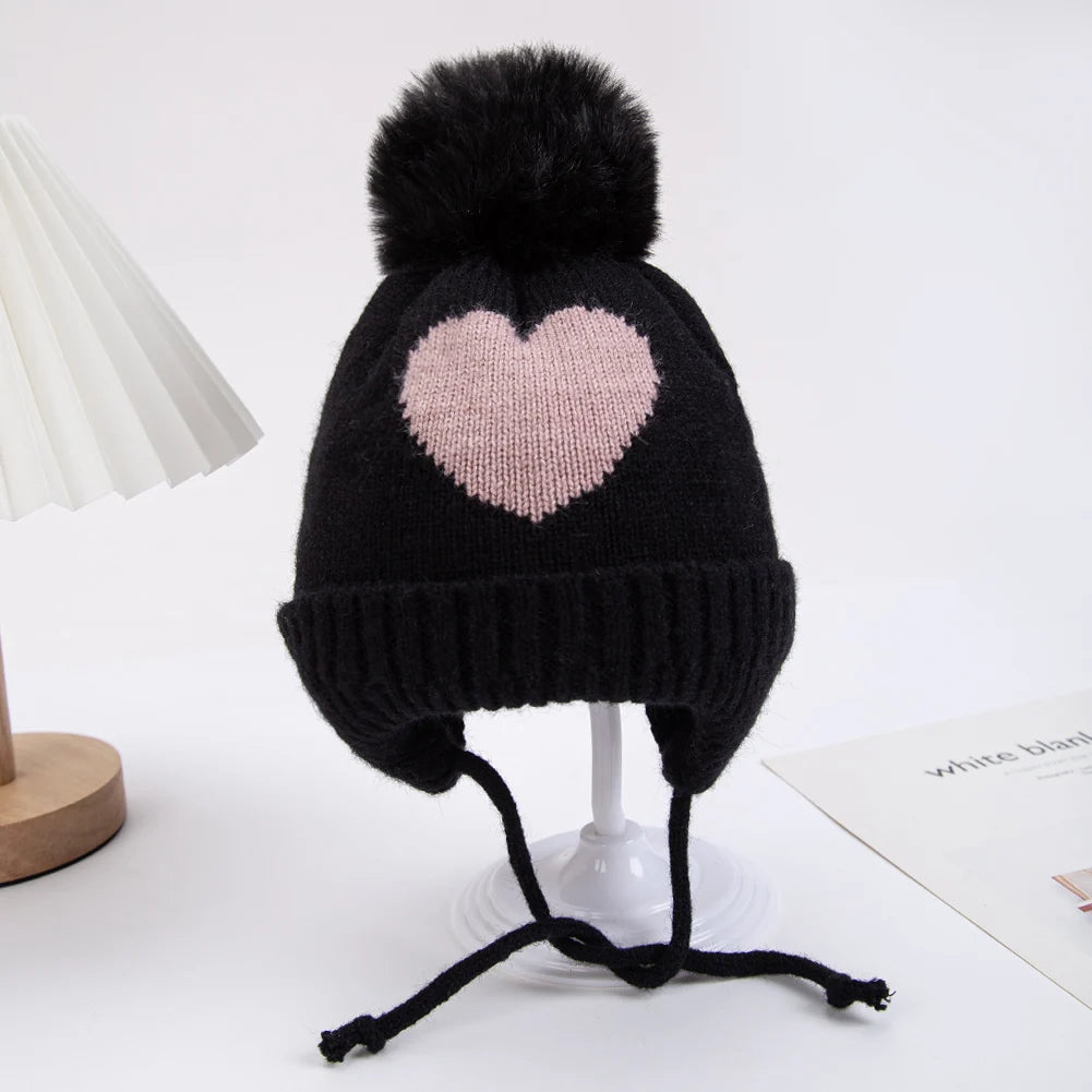 Baby Knitted Turban Hat with Pompom | Soft Acrylic Beanie for 0-3T alternate view
