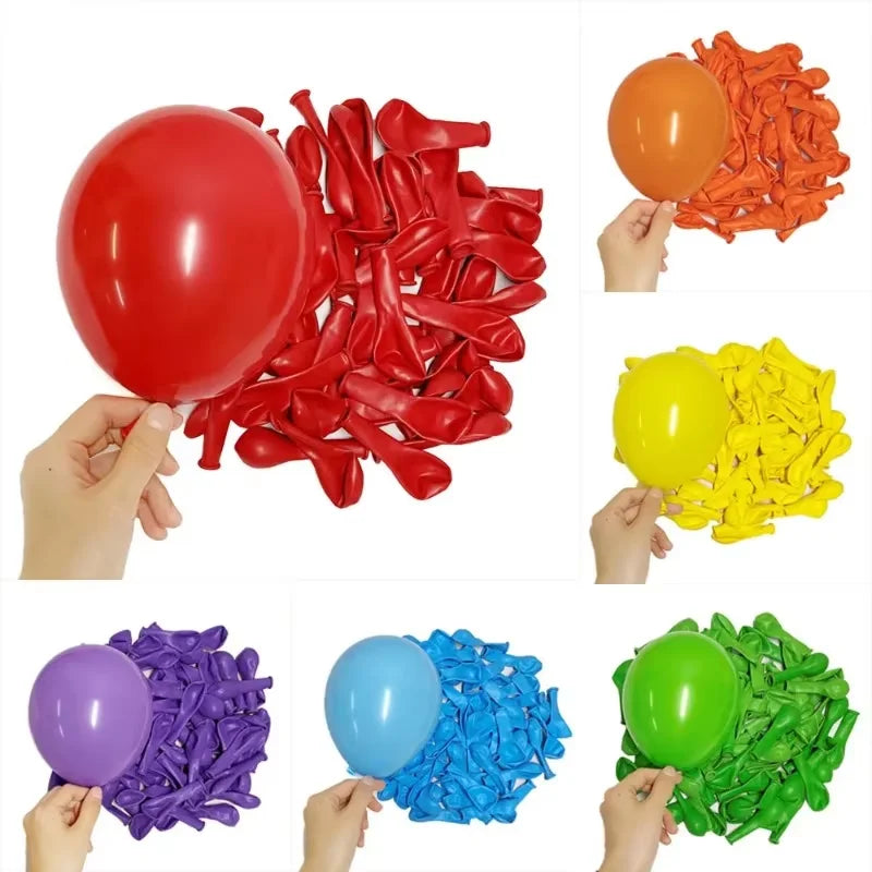 30 Pcs Multicolor Latex Balloons for Birthday Party Decorations | Red Orange Yellow Blue Purple