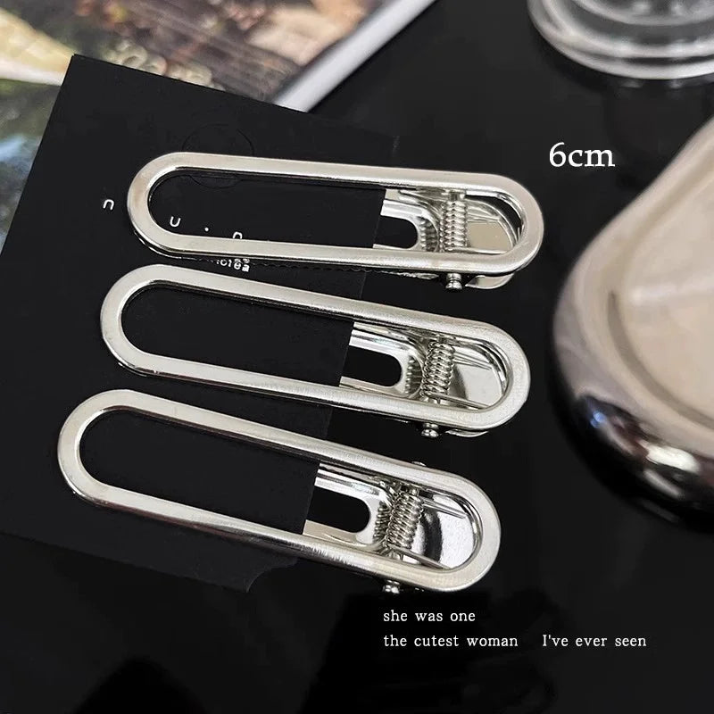Women Metal Y2K Hair Clips Exquisite Duckbill Clip Girls Hairpins Side Bangs Barrettes H detail view