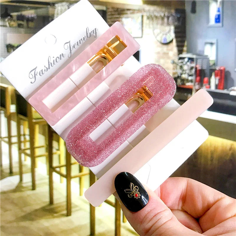 Korean Trendy Colorful Acetate 3pcs/Set Hair Clip Set Hairpin for Women Girls Barrett alternate view