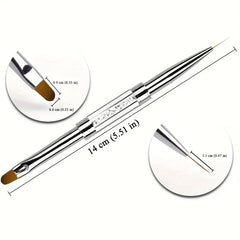 1PC Double-ended Nail Art Brush,Odorless Gel and Nail Design Tool,2-in-1 Polymer Gel alternate view