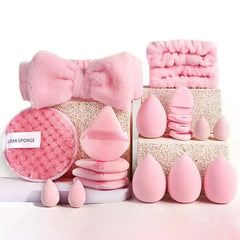 33pcs beauty set makeup kit large and small beauty sponges for flawless makeup applica close-up view