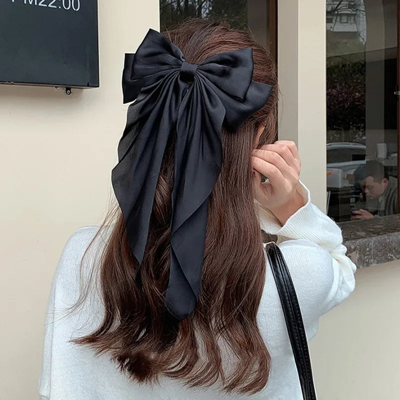 Satin Bow Hair Clips for Women Girls
