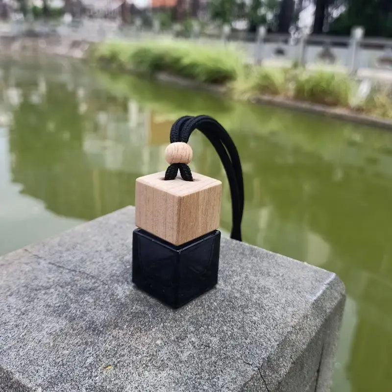 Square Glass Car Essential Oil Diffuser Pendant detail view